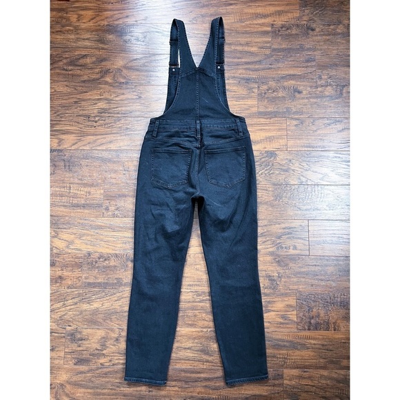 Madewell • Skinny Overalls in Lunar Wash faded black denim stretch side zip - Picture 10 of 12